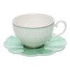 Budget 🎁 Salt&Pepper 230ml Eclectic Tea Cup And Saucer Set Green ⭐