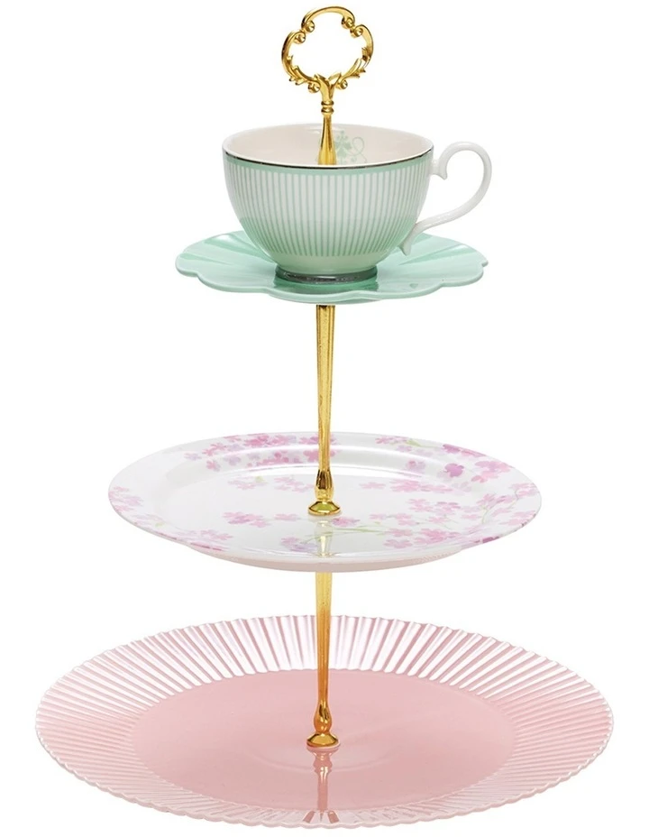Budget ❤️ Salt&Pepper Eclectic 3 Tier Cake Stand ⭐ 3 Budget ❤️ Salt&Pepper Eclectic 3 Tier Cake Stand ⭐ - Image 3