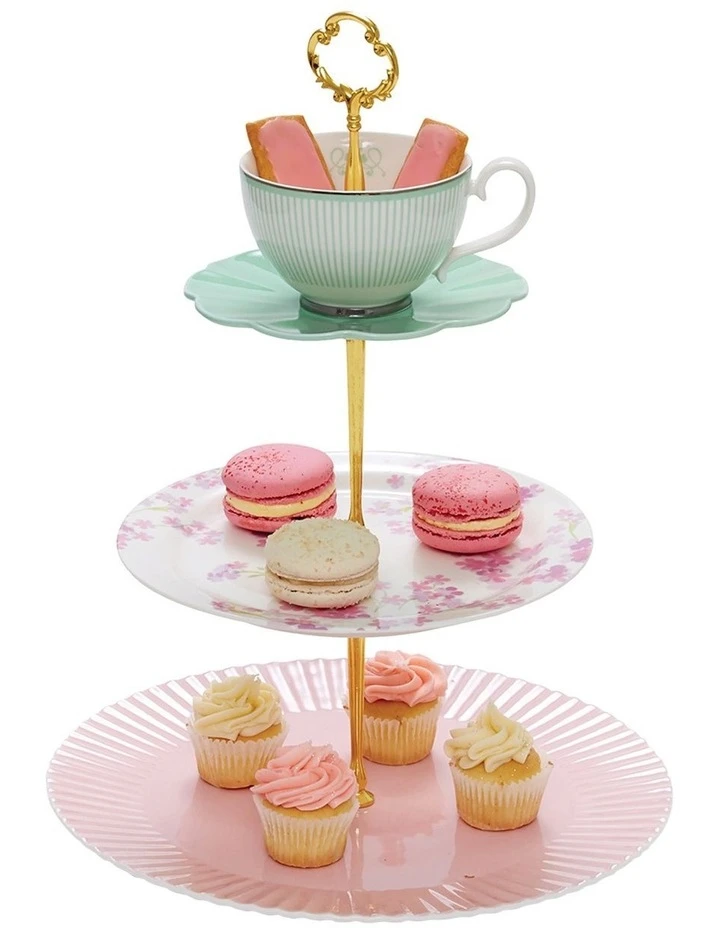 Budget ❤️ Salt&Pepper Eclectic 3 Tier Cake Stand ⭐ 2 Budget ❤️ Salt&Pepper Eclectic 3 Tier Cake Stand ⭐ - Image 2