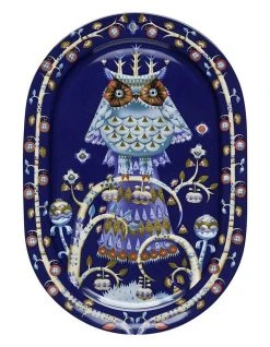 Budget ⭐ IITTALA Taika 41cm Oval Serving Platter Blue 😍