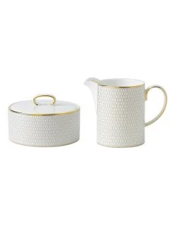 Cheapest ⌛ Wedgwood Arris Covered Sugar and Creamer 🎉