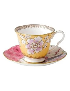 Hot Sale ⭐ Wedgwood Butterfly Bloom Teacup & Saucer Set Yellow 😉