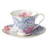 Coupon ⌛ Wedgwood Butterfly Bloom Teacup & Saucer Set Blue/Pink 😍