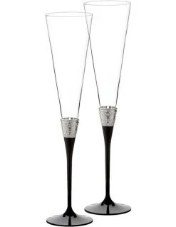 Cheapest 🌟 Wedgwood Vera Wang With Love Noir Set of 2 Flute 🥰