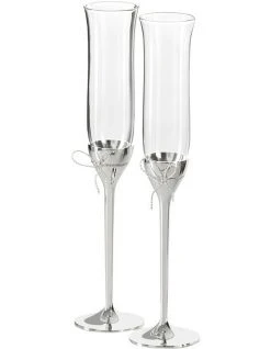 Brand new ✔️ Wedgwood Vera Wang Love Knots Set of 2 Flute ✔️