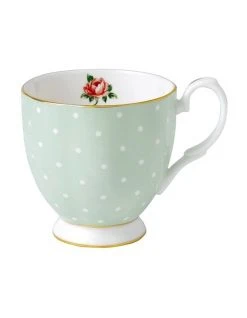Cheap 🔔 Royal Albert Polka Rose 300ml Vintage Mug Pale Green ⭐