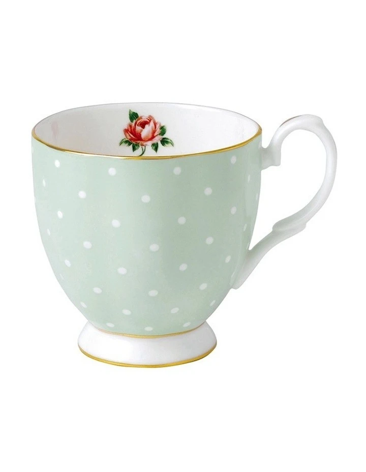 Cheap 🔔 Royal Albert Polka Rose 300ml Vintage Mug Pale Green ⭐ 1 Cheap 🔔 Royal Albert Polka Rose 300ml Vintage Mug Pale Green ⭐