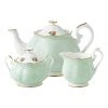 Promo ✔️ Royal Albert Polka Rose Teapot Sugar & Creamer Set Green ✨