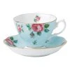 Budget 🤩 Royal Albert Polka Teacup & Saucer Blue ✔️