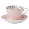 Hot Sale ⭐ Royal Albert Rose Confetti Teacup & Saucer Pink 🎉