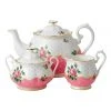 Best deal 😉 Royal Albert Cheeky Pink Teapot Sugar & Creamer Set White ⭐