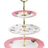 Budget ⭐ Royal Albert Cheeky Pink 3 Tier Cake Stand White ⭐