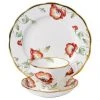 Best Sale ✔️ Royal Albert Poppy 1970 Teacup Saucer & Plate White 🛒