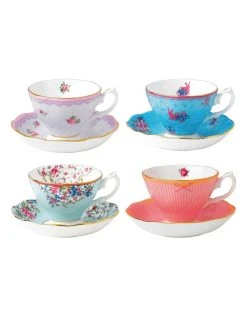 Wholesale ❤️ Royal Albert Candy Set of 4 Teacups & Saucers ❤️