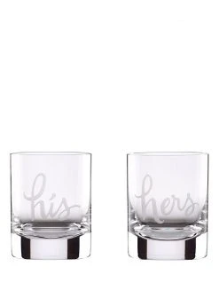 Brand new 🧨 Kate spade new york Two Of A Kind His Hers Double Old Fashion Tumbler Set 😀