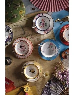 Best deal 🧨 Wedgwood Wonderlust Jasmine Bloom Teacup & Saucer White ⌛ -Savor Home Store 521392600 2 720x928