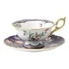 Discount 👍 Wedgwood Wonderlust Midnight Crane Teacup & Saucer Purple 👏
