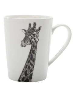 Best Sale 😉 Maxwell & Williams Marini Ferlazzo African Giraffe 450ml Tall Mug Gift Boxed White ⭐
