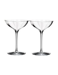 Outlet ⌛ Waterford Elegance Optic Belle Coupe Set of 2 Champagne Glass ⭐