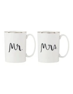 Wholesale 😉 Kate spade new york Bridal Party Mr & Mrs 2pc Couples Mugs White 🎁
