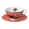 Best Pirce ⭐ Wedgwood Paeonia Blush Teacup & Saucer Coral 😍