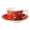 Coupon ⭐ Wedgwood Wonderlust Crimson Jewel Teacup & Saucer Red ⌛