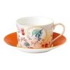 Hot Sale ⌛ Wedgwood Wonderlust Rococo Flowers Teacup Saucer White/Orange 🔥