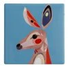 Brand new 👏 Maxwell & Williams Pete Cromer Ceramic 9.5cm Kangaroo Square Tile Coaster Blue 😀