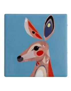 Brand new 👏 Maxwell & Williams Pete Cromer Ceramic 9.5cm Kangaroo Square Tile Coaster Blue 😀
