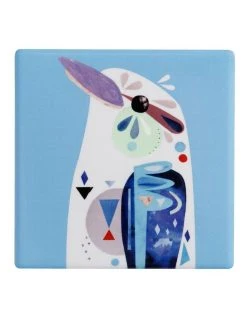 Wholesale ⭐ Maxwell & Williams Pete Cromer Ceramic 9.5cm Kookaburra Square Tile Coaster Blue ✨