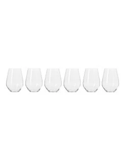 New ⌛ Krosno Harmony 6 Piece 540ml Stemless Wine Gift Boxed ⌛