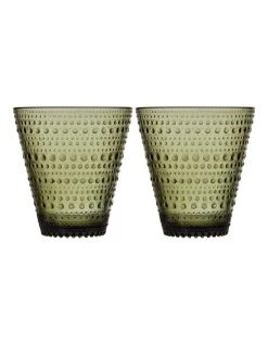 Brand new 😍 IITTALA Kastehelmi Set of 2 Tumbler Moss Green 🎉