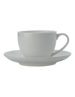 Hot Sale 🎉 Maxwell & Williams Cashmere 100ml Round Demi Cup & Saucer White 👏