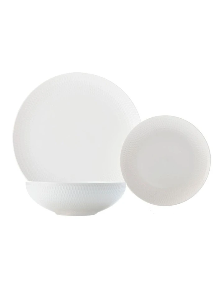 New ✨ Maxwell & Williams White Basics Diamonds 12pc Gift Boxed Dinner Set ❤️ 1 New ✨ Maxwell & Williams White Basics Diamonds 12pc Gift Boxed Dinner Set ❤️