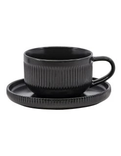New ⭐ Salt&Pepper Brae Tea Cup & Saucer Set Black ⭐
