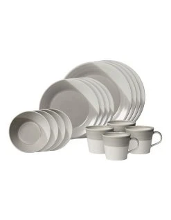 Discount 🎉 Royal Doulton Bowls of Plenty 16pc Dinner Set Grey 🌟
