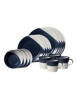 Outlet 😍 Royal Doulton Bowls of Plenty 16pc Dinner Set Blue 🔥