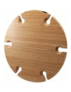 Budget 🥰 Salt&Pepper Picnic Circular Wine Tray & Cheese Knives 33.5cm ❤️