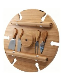 Budget 🥰 Salt&Pepper Picnic Circular Wine Tray & Cheese Knives 33.5cm ❤️ -Savor Home Store 734924620 4 720x928