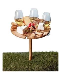 Budget 🥰 Salt&Pepper Picnic Circular Wine Tray & Cheese Knives 33.5cm ❤️ -Savor Home Store 734924620 5 720x928