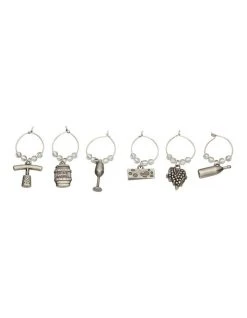 Discount 🥰 BarCraft 6 Piece Set Wine Charms 🔥