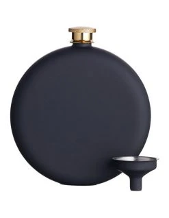 Flash Sale 💯 BarCraft 350ml Soft Touch Gift Boxed Hip Flask Black 🔥