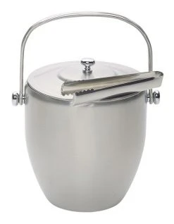 New ⭐ BarCraft Stainless Steel Gift Boxed Ice Bucket with Lid & Tong Set 🎉