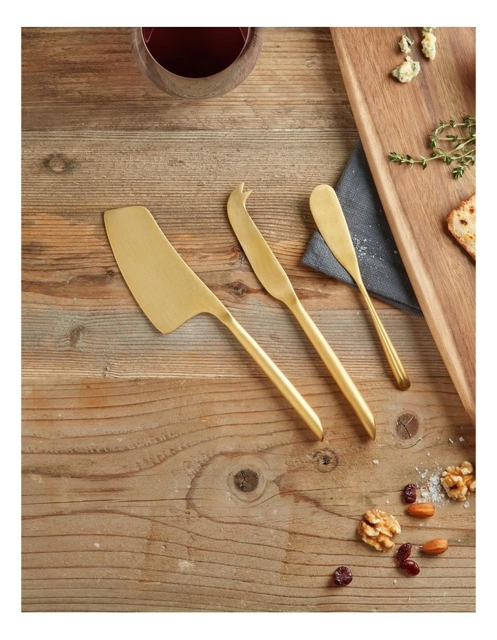 Discount π₯ Vue 3pce Cheese Knife Set - Gold β 2 Discount π₯ Vue 3pce Cheese Knife Set - Gold β - Image 2