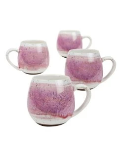 Coupon ❤️ Robert Gordon Hug Me Mugs Set of 4 Pink Mediterranean 🎁