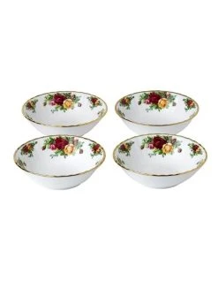 Promo ❤️ Royal Albert Old Country Roses 16cm Set of 4 Bowls 😉