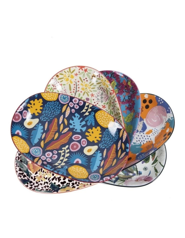 Brand new ⭐ Cooper & Co Set of 6 Floral Ceramic Rectangle Kitchen Plates 🔥 1 Brand new ⭐ Cooper & Co Set of 6 Floral Ceramic Rectangle Kitchen Plates 🔥