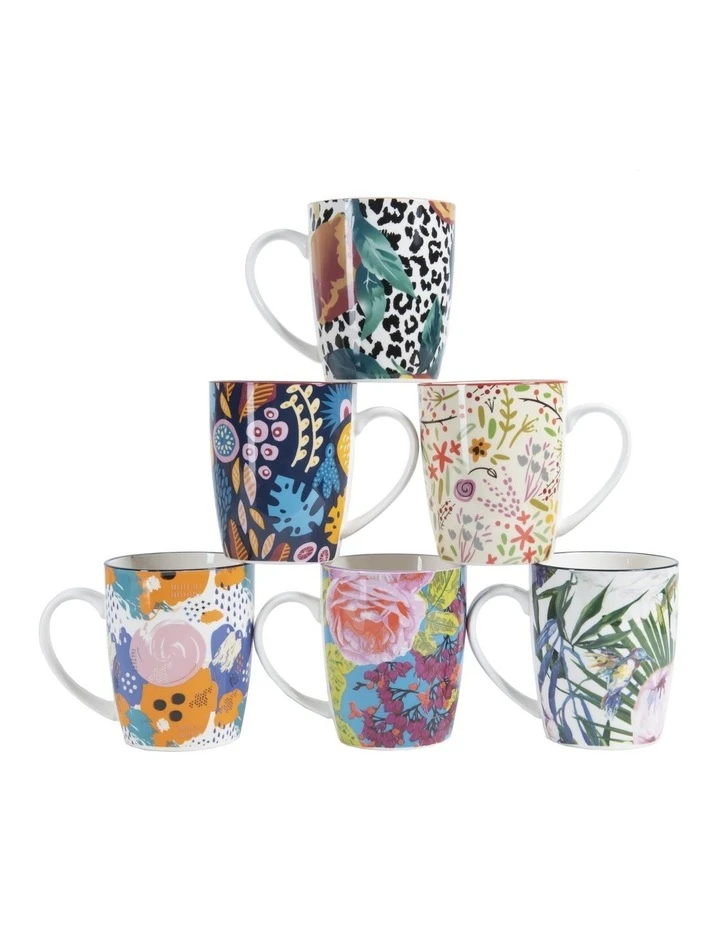 Buy 🤩 Cooper & Co Set of 6 Floral Ceramic Coffee Mugs 🎉 1 Buy 🤩 Cooper & Co Set of 6 Floral Ceramic Coffee Mugs 🎉