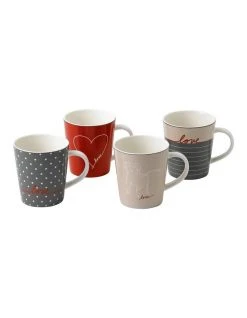 Outlet 👏 Royal Doulton Ellen DeGeneres Signature Accents 450ml Set of 4 Mugs Multicolour 🎉