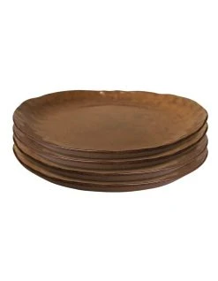 Promo ❤️ Salt&Pepper NOMAD Dinner Plate - 27cm - Rust - Set of 4 😍